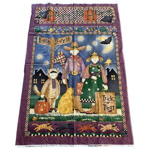 Halloween Fabric Panel By Debbie Mumm Cotton 43x29 Trick Or Treat Kids Cats Mask